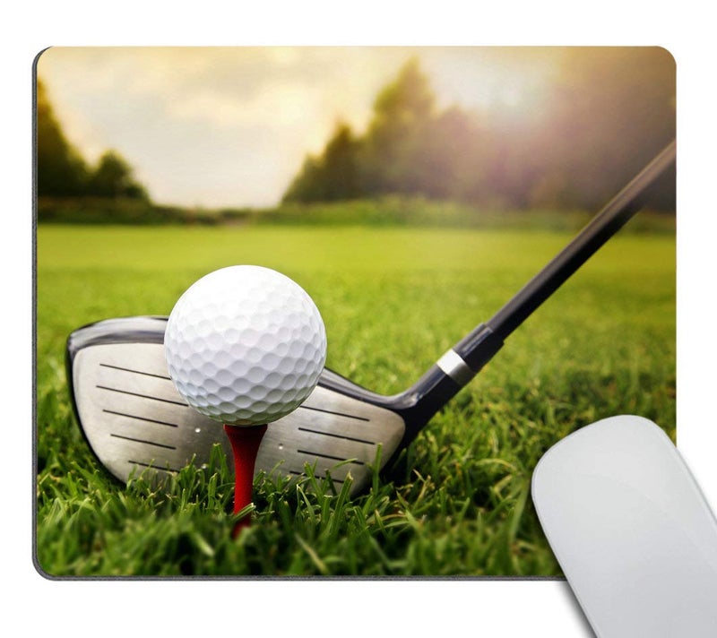 Smooffly Customized Rectangle Non-Slip Rubber Mousepad Gaming Mouse Pad Golf Course Golf Club and Ball - Image 1